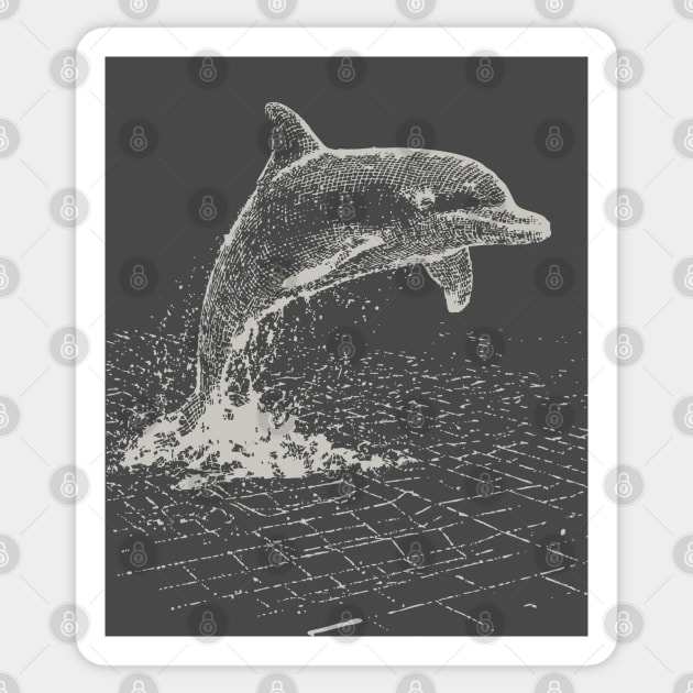 Retro 80s Wireframe Dolphin Retrowave T-Shirt Sticker by TuncGK